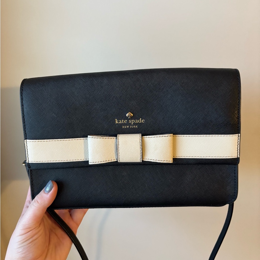 Kate Spade Black and Cream Crossbody Bag